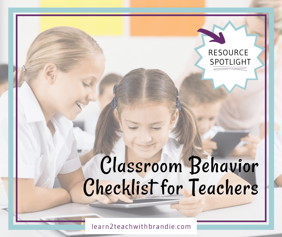 classroom behavior checklist for teachers